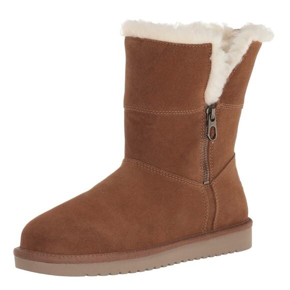 Koolaburra by UGG Aribel Short Boot women’s size 7 light chestnut brown tan EUC - Picture 2 of 8